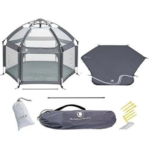 POP 'N GO Premium Outdoor Baby Playpen with Self-Inflating Playmat (Anchor Grey)