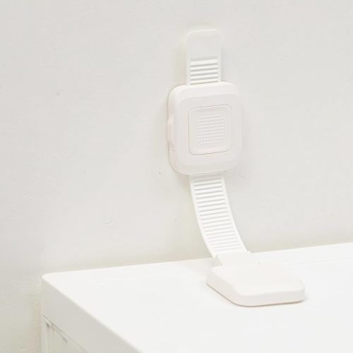 YEYA Upgraded No Drill Furniture Anchors for Baby Proofing, Anti-Tip Adjustable Straps, Strong Adhesive Backing 4 Pack