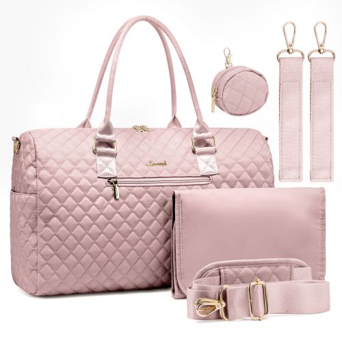 Lovevook Fashion Diaper Bag Tote, Large Mommy Bag for Hospital Breastfeeding Overnight Weekend Travel with Changing Pad and Pacifier Case