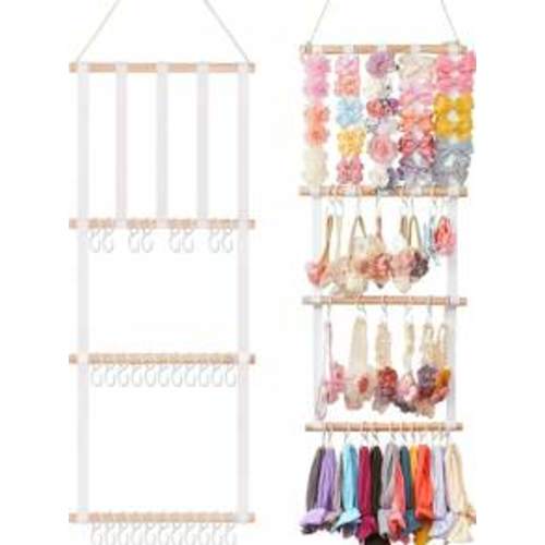 1pc Hair Clip & Hair Ties Storage Hanging Bag For Kids, Girls' Hair Accessories Organizer Hanging Ribbon, Birthday Gift For Baby
