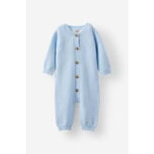 Organic Knit Long Sleeve All In One - Blue