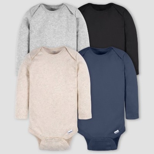 Gerber Baby 4pk Long Sleeve Onesies - Neutral 0-3M