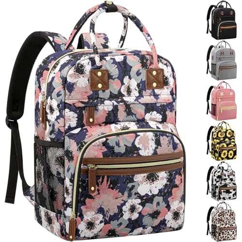 Tenot Diaper Bag Backpack for Women with Insulated Pocket Floral Painting | Large Capacity, Multifunctional, Waterproof, Travel Baby Diaper Bags for Mom,Dad,Baby Girl Boy