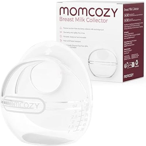 Momcozy Breast Milk Collector, Milk Collectors for Breastfeeding, Reusable Breast Milk Shells, Silicone Catcher with More Fit & Soft (3oz/90ml, 1 Count)
