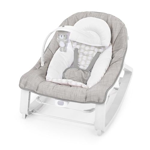 Ingenuity Keep Cozy 3-in-1 Grow with Me Vibrating Baby Bouncer Seat & Infant to Toddler Rocker, Vibrations & Toy Bar, 0-30 Months Up to 40 lbs (Linden)