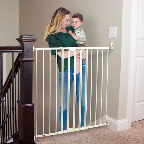 Toddleroo by North States Baby Gate for Stairs and Doorways: Tall Easy Swing & Lock Series 2 Child Gate - (36" Tall, Warm White)