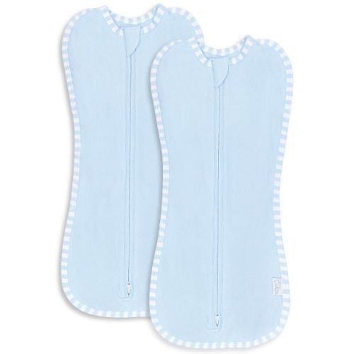 Swaddle Blanket Baby Girl Boy Easy Zipper Wrap 2 Pack Newborn Infant Sleep Sack By Comfy Cubs - Large 3-6 Months, Solid - Blue