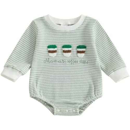 Newborn Baby Boy Girl Fall Winter Outfit Infant Long Sleeve Bubble Romper Clothes Embroidery Onesie 3 6 12 18 Month