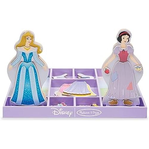 Melissa & Doug Disney Sleeping Beauty and Snow White Magnetic Dress-Up Wooden Doll Pretend Play Set (40+ pcs)