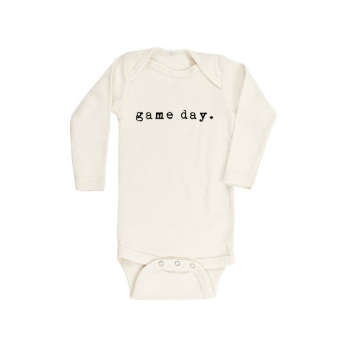 Baby Game Day Long Sleeve Organic Cotton Bodysuit, Natural