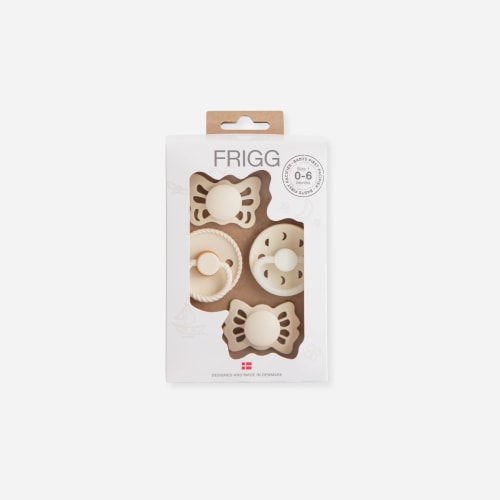 FRIGG Baby's First Pacifier 4 Pack- Moonlight Sailing (Cream)