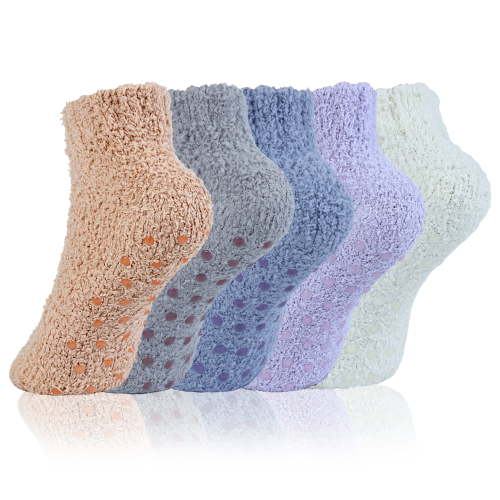TRANSLINK Women Fuzzy Socks with Non Slip Grip Soft Warm Gift Idea for Her on Holidays Anniversaries