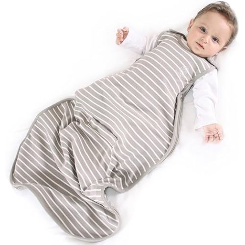 Woolino Merino Wool Ultimate Baby Sleep Sack - 4 Season Baby Wearable Blanket - Two-Way Zipper Adjustable Sleeping Bag for Babies and Toddlers - Universal Size (2-24 Months) - Earth