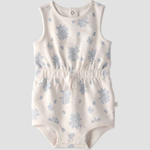 Little Planet by Carter's Baby Girls' Organic Floral Knit Bubble - Ivory Newborn