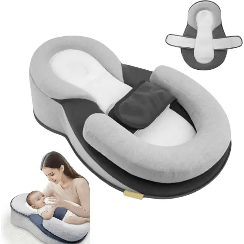 Baby Lounger Pillow for Newborn, Baby Feeding Support Wedge Pillow, Reflux Breastfeeding Nursing Pillow, Reduces Infant Spit-Up, Bottle Feeding, Tummy Time