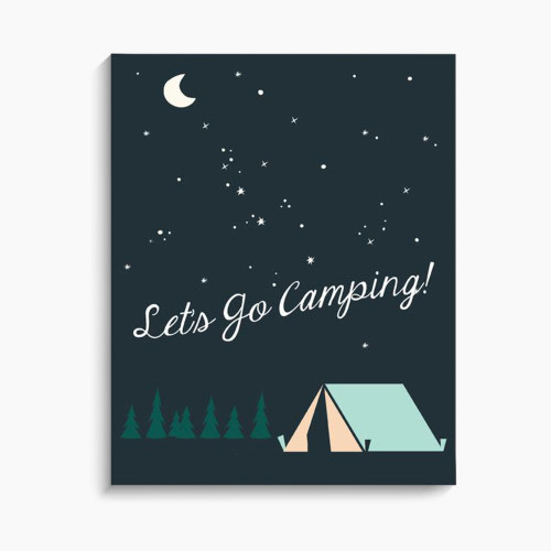 Lucy Darling Art Print - Let's Go Camping, 8" x 10"