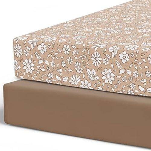 Pobibaby - 2 Pack Premium Fitted Baby Boy Crib Sheets for Standard Crib Mattress - Ultra-Soft Jersey Knit, Safe and Snug, and Stylish Ocean Crib Sheet (Meadow)