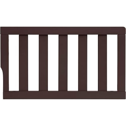 Dream On Me Toddler Guard Rail for Convertible Crib, Solid Wood Bed Rail for Toddler Bed Conversion, Chocolate Chip