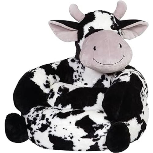 Trend Lab Cow Toddler Chair Plush Character Kids Chair Comfy Furniture Pillow Chair for Boys and Girls, 21 x 19 x 19 inches