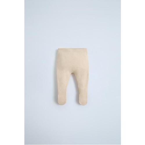 SILK COTTON KNIT FOOTED LEGGINGS