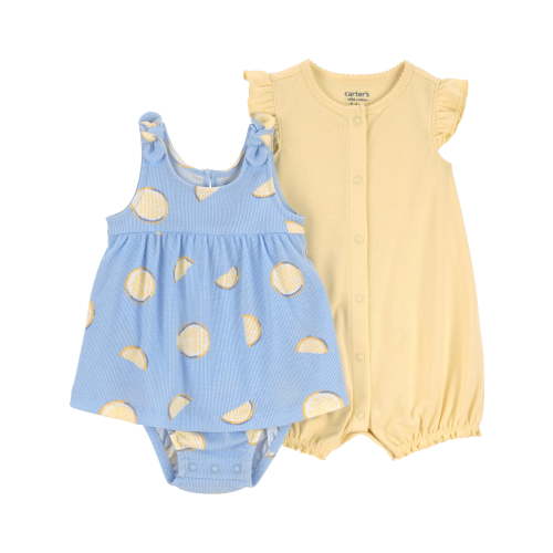 Carter's Child of Mine Baby Girl Romper and Dress Set, 2-Piece, Sizes 0/3-24 Months