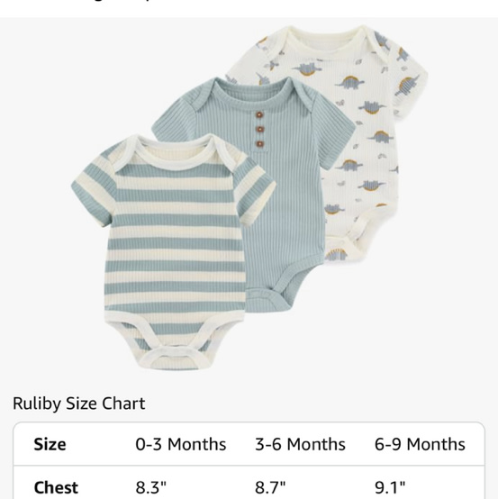 Ruliby Baby Bodysuit Boy Girl Clothes Soft Newborn Infant Outfit Short Sleeve Romper