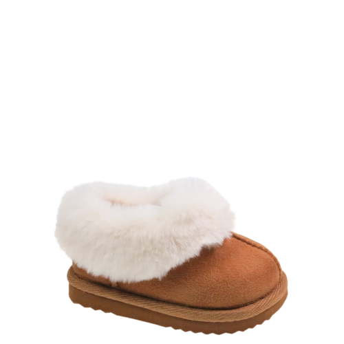 Wonder Nation Baby Girls Faux Fur Trim Slippers