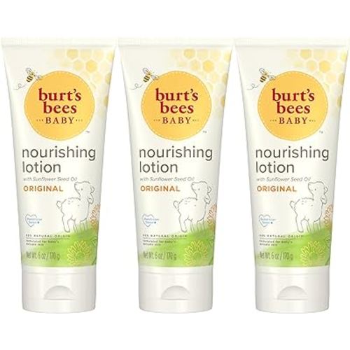 Burt's Bees Baby Nourishing Lotion, Original Scent Baby Lotion - 6 Ounce Tube - Pack of 3