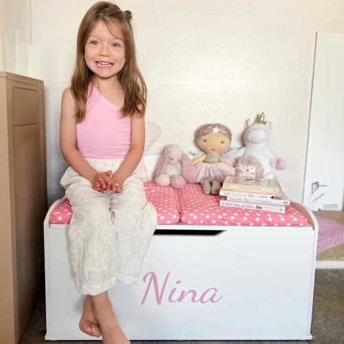 Personalized Dibsies Creative Wonders Signature Series Toy Box, White - Girls