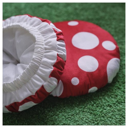 SKOGSDUVA Stool cover - toadstool shaped/red white