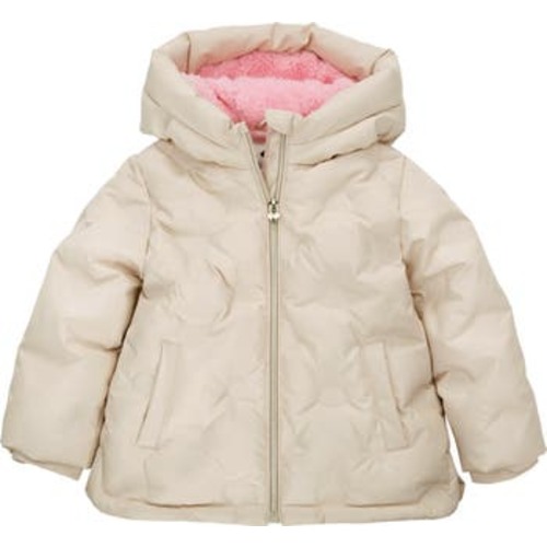 Fleece Lined Heart Pattern Puffer Jacket, 12-18M