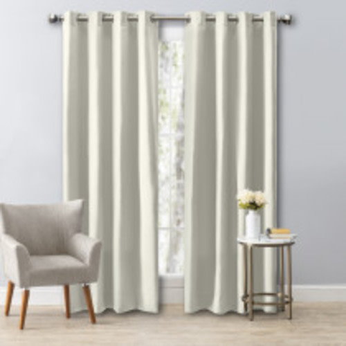 Ricardo Trading Ultimate Black Out Grommet Window Panel Curtain - Ivory, 56"W X 63"L