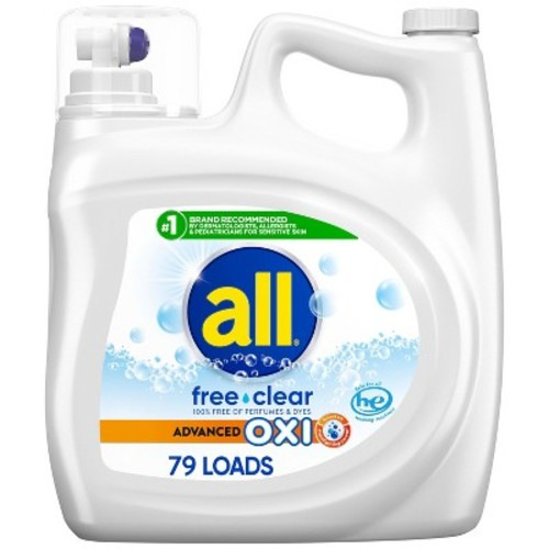 All Advanced Oxi Free Clear Liquid Laundry Detergent - 141 fl oz