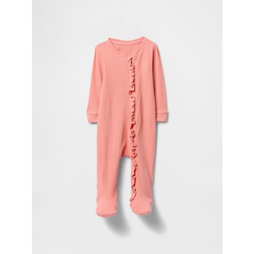 Baby Ribbed Two-Way Zip One-Piece