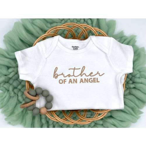 Embroidered brother of an Angel bodysuit, sister of an Angel, Rainbow Baby Bodysuit, Handpicked by a Loved one in Heaven, Pregnancy Bodysuit