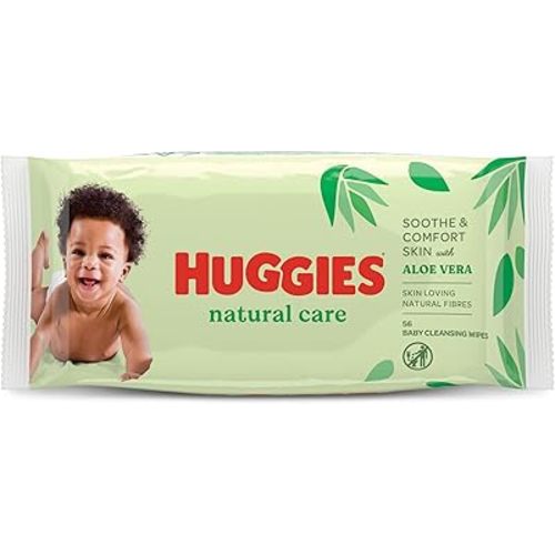 Baby Wipes Natural Care with Aloe Vera Huggies Wipes 56 Pc Kids