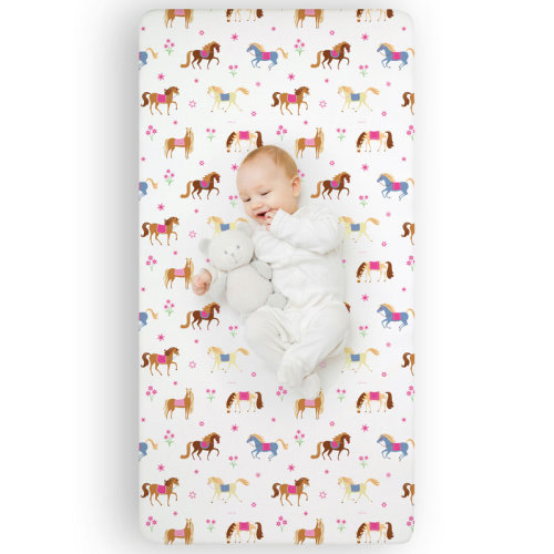 Wildkin Horses 100% Cotton Fitted Crib Sheet & Reviews | Wayfair