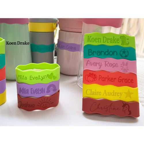 Personalized Bottle labels,Bottle Bands for Kid,Cup label bands, Sippy cup label, Water bottle label,Sport bottle label,Engraved Band Gift