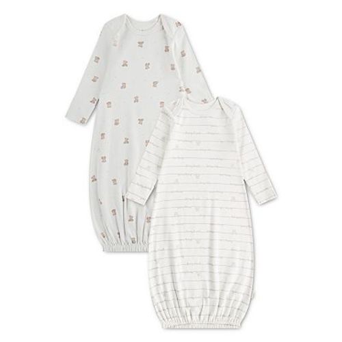 Newborn Baby Huggies® Bears 100% Organic Cotton 2-Pack Long Sleeve Gowns