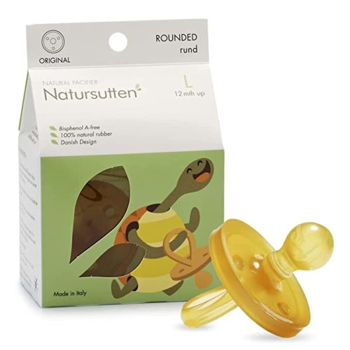 Natursutten Pacifier 12 Months & Up - Natural Rubber Pacifier - Eco-Friendly, BPA-Free Round Infant Pacifier - Baby Essentials Made in Italy - 1 Piece