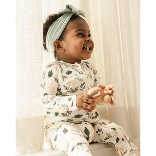 Bamboo Baby Pajamas | Blue Watercolor - Kindred Bravely