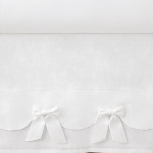 European Linen Bow Crib Skirt | Pottery Barn Kids