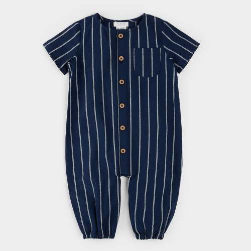 Dress Blues Striped Cross Hatch Playsuit