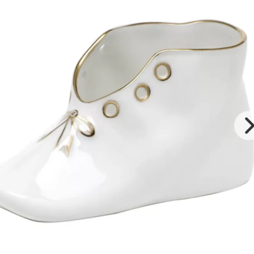 Herend Golden Edge Baby Shoe 4.5 in L X 2.75 in H | Gracious Style