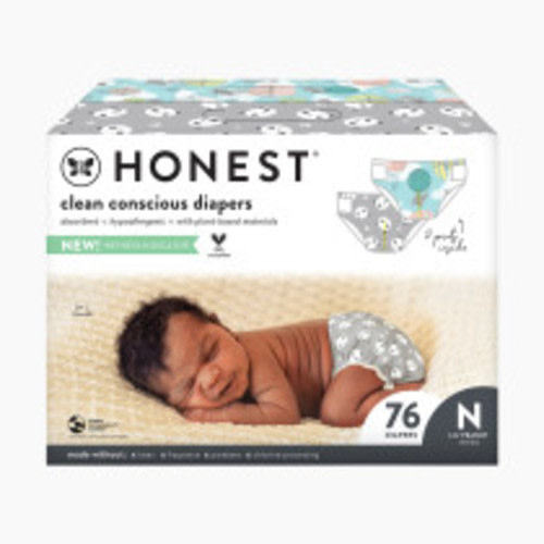 The Honest Company Club Box Diapers - Above It All + Pandas, Newborn, 76 Count