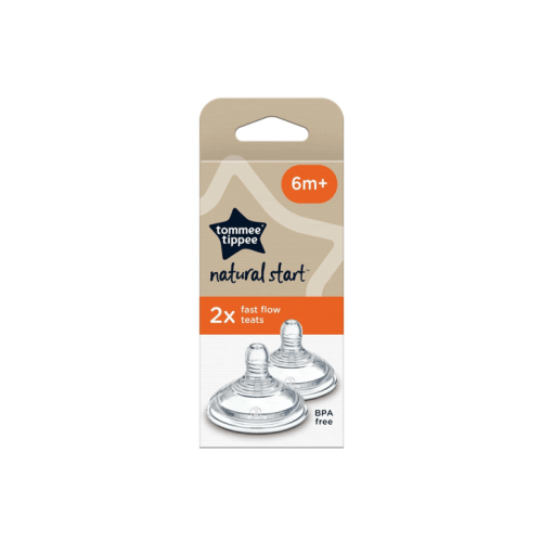 2 Pack Tommee Tippee Fast Flow Teats - Multi - One Size