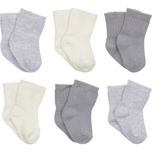 6-Pack Baby Neutral Neutral Grey Moons Wiggle Proof® Socks
