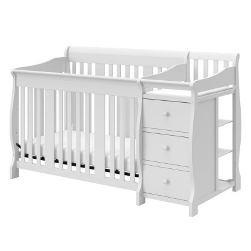 Storkcraft Portofino 5-in-1 Convertible Crib and Changer White
