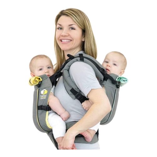 TwinGo Carrier - Air Model - Classic Black - Great for All Seasons - Breathable Mesh - Fully Adjustable Tandem or 2 Single Baby Carrier for Men, Woman XS-XXL - Twins and Babies 10-45 lbs