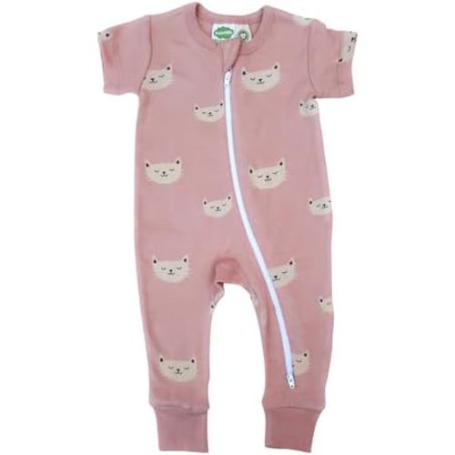 Parade Organic Signature Print '2-Way' Zip Romper - Short Sleeve